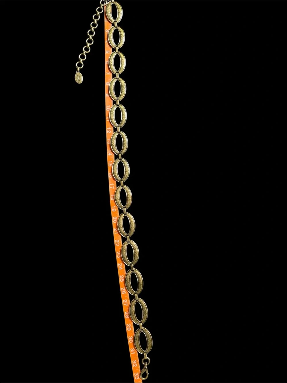 Fossil Hammered Chain Link Belt. Large